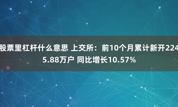 股票里杠杆什么意思 上交所：前10个月累计新开2245.88万户 同比增长10.57%