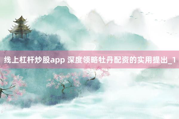 线上杠杆炒股app 深度领略牡丹配资的实用提出_1